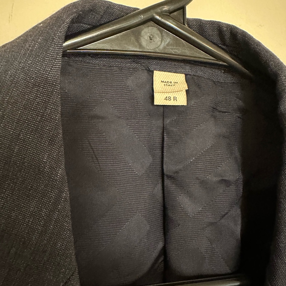 Burberry London Blazer 40R Made in Italy – Wool Linen Blend Navy Suit Jacket - Picture 6 of 8